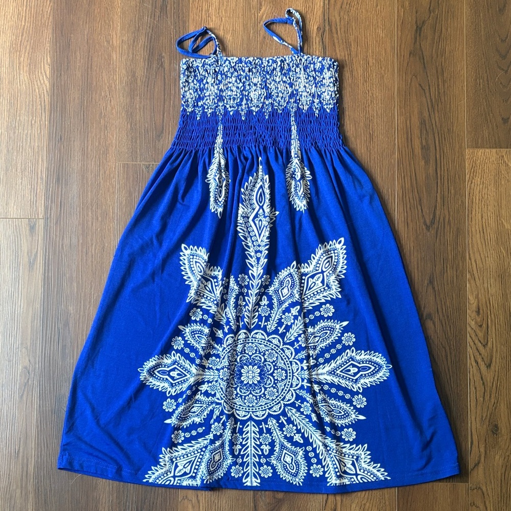 Blue and White Dress